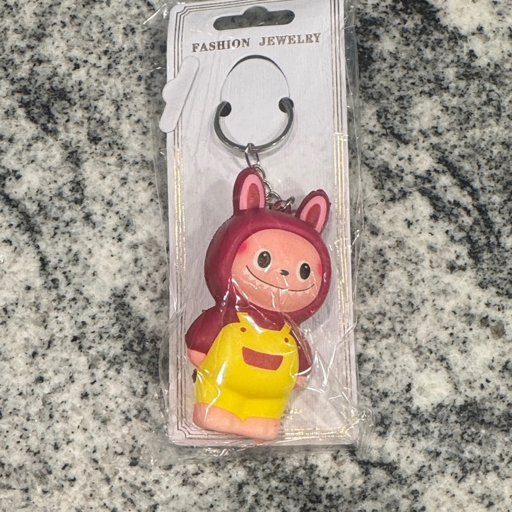 Cute Red and Yellow Monster Keychain